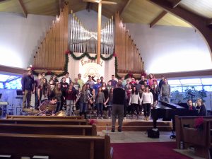 Photo from rehearsal at Epiphany Lutheran Church, December 2015.